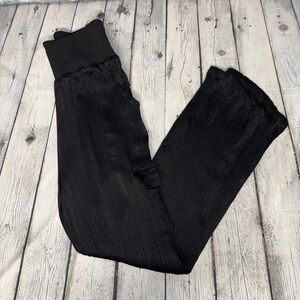 Bobi BLACK Plisse Cargo Pants